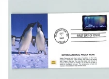 Set of 2, Int'l POLAR YEAR, Aurora Borealis and Aurora Australis, PENGUINS, 2007