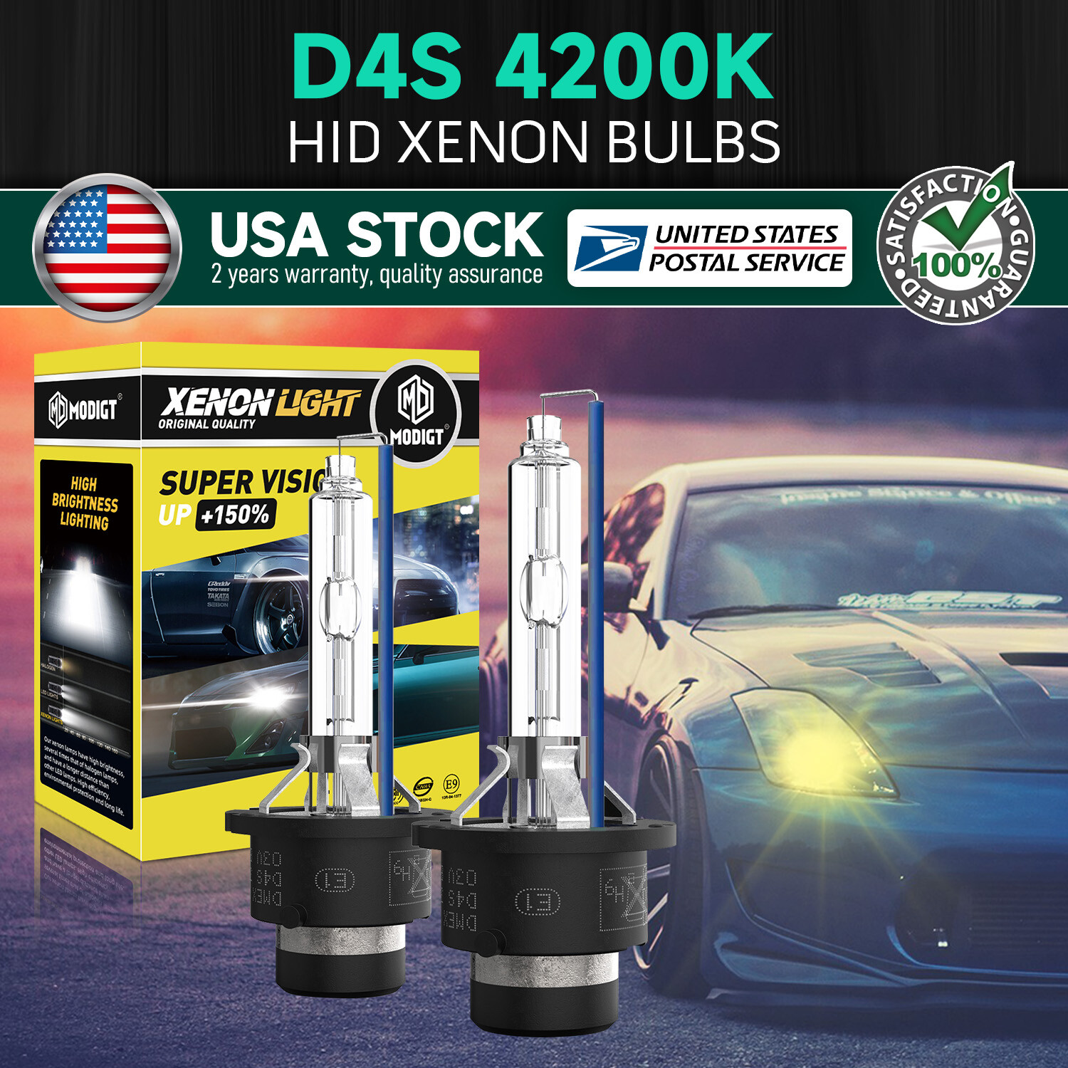 2x D4S 42V Xenon HID Bulbs for Lexus Toyota OEM 42402 66440