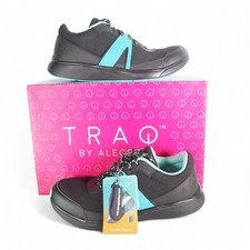 Alegria TRAQ Qarma Q Chip Walking Shoes Black Sky Blue QAR-5961 Women's 6-6.5/36