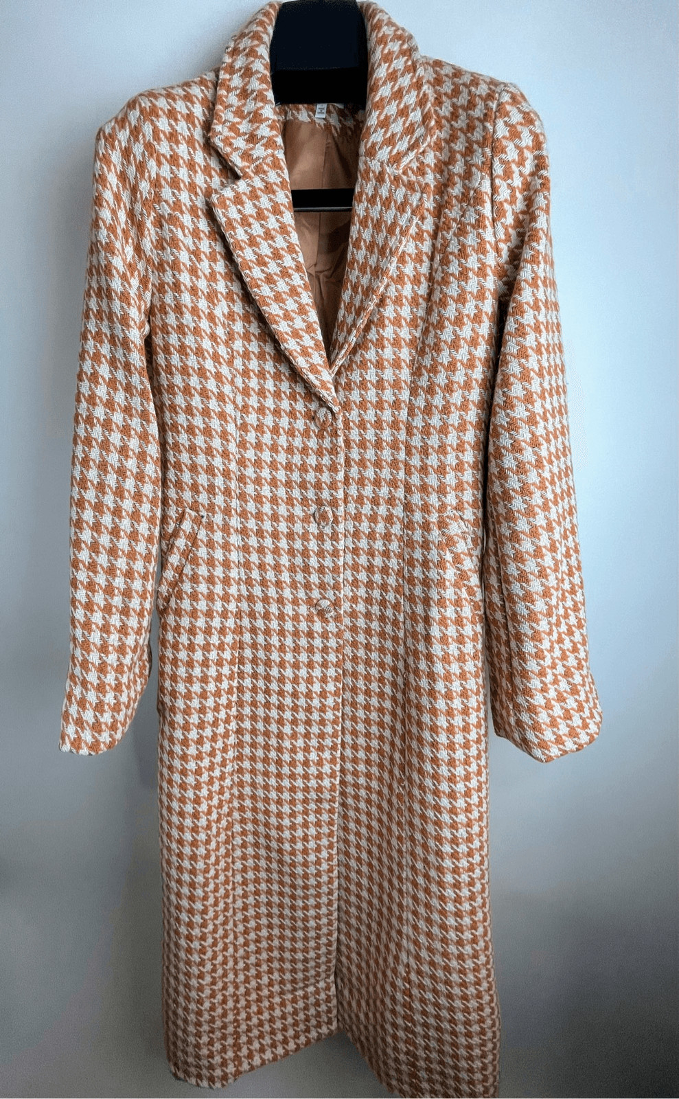 Orange Houndstooth Coat Jacket - image 5