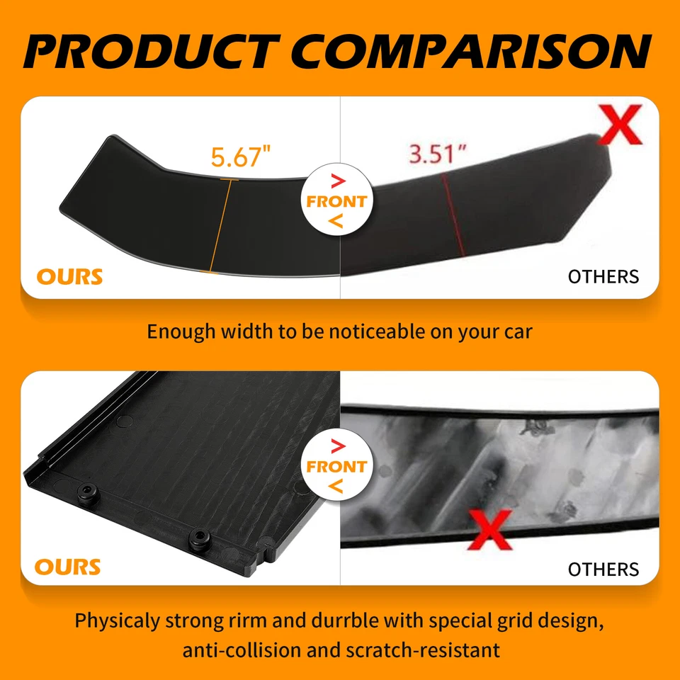 Kit de alerón divisor de labios para parachoques delantero negro brillante para Jaguar XE XJ XF F-Pace Foto 4 de 4