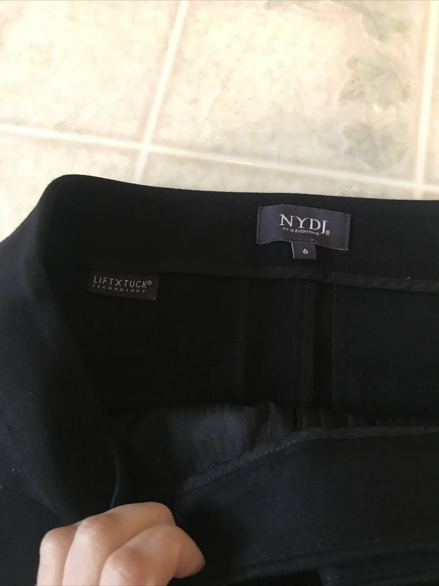 NYDJ Ponte Knit Trouser Dress Pants Size 6 Lift Tuck Black Stretch