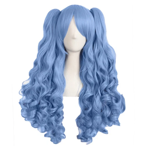 Mapof Beauty 28" Long Wavy Cosplay Wigs Lolita Curly Wavy 2 Ponytail Hair - Picture 30 of 47