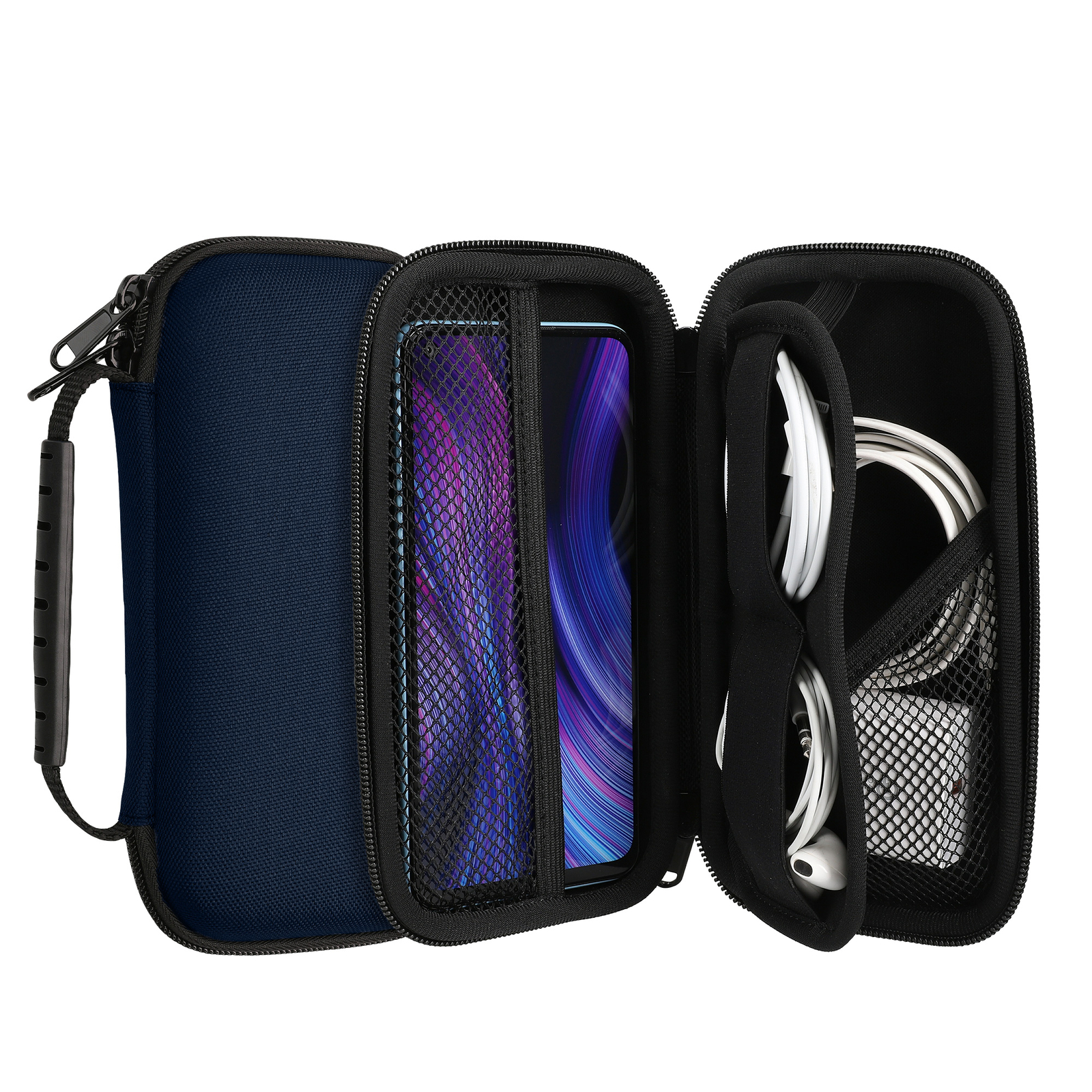 Estuche duro con cremallera y compartimentos de 17.2 x 8.4 CM