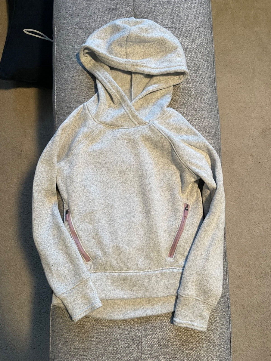 Old Navy Little Girls Grey/Pink Fleece Hooded Sweatshirt Small 6-7