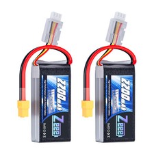 2x Zeee 2S Shorty Lipo Battery 2200mAh 7.4V 50C XT60 for RC Helicopter Drone Car