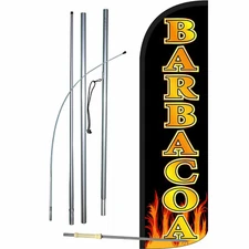 Barbacoa Flag Flutter Feather Banner Swooper Extra Wide Windless Bundle COMPLETE