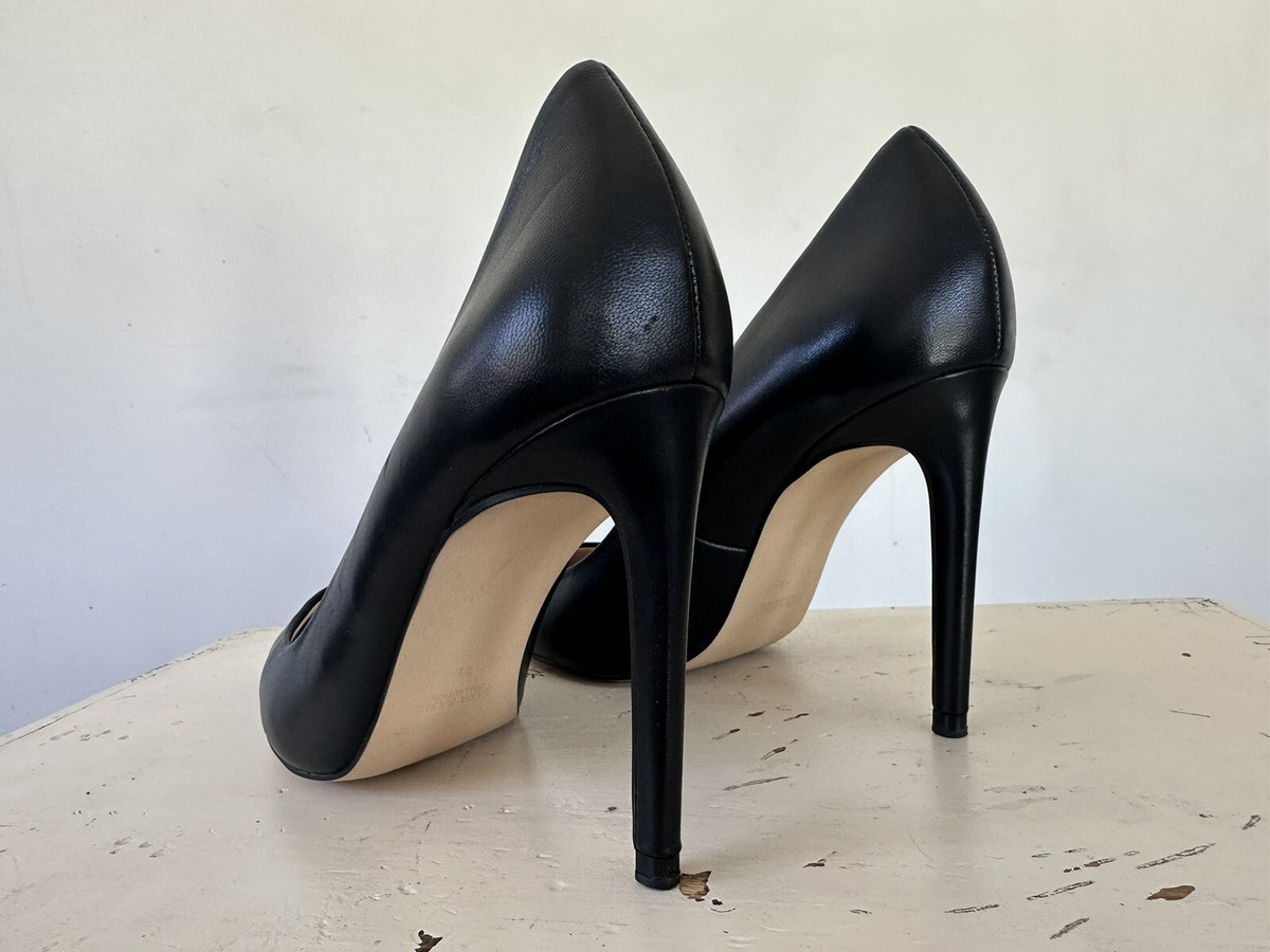 Zara Z1B Black Leather High Heel Pumps Women's Size 41 / 10