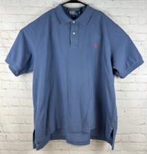 Polo Ralph Lauren Short Sleeve Solid Blue Polo Shirt Men  s Size 2XB 2XL Big