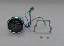 TELEFLEX SYSTEM CHECK GAUGE 65668SEF BLACK FACE & SILVER BEZEL MARINE BOAT