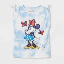 Disney Minnie Mouse Americana Tie-Dye Short Sleeve Girls Tank New