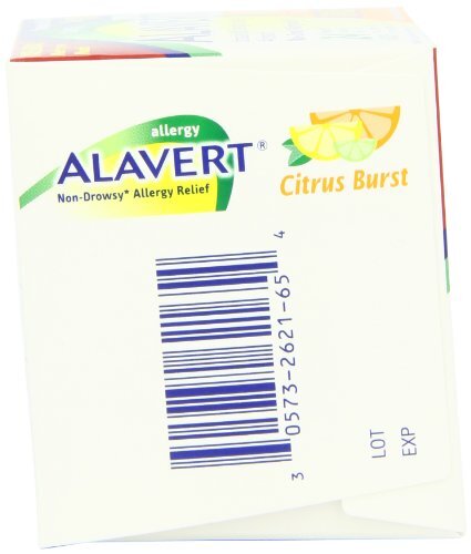 Alavert Allergy Relief 24 Hour Non Drowsy Tablets Citrus Flavor 60 Count - Picture 7 of 8