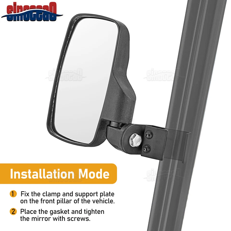 2x Side Folding Rear View Mirrors For Can-Am Defender HD8 HD10 HD5 Max 2016-25 - Image 4 of 4
