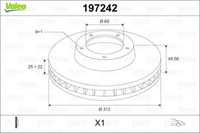 2X Valeo 197242 Bremsscheibe FüR Audi Seat Skoda VW