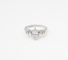 925 Sterling Silver  Faceted White Cubic Zirconia Band Ring Sz 8  RG3253 — photo 2