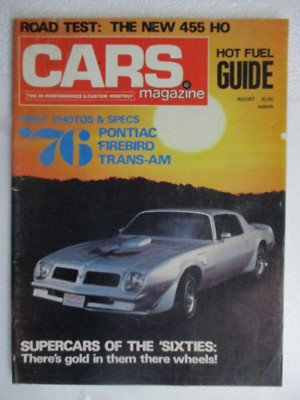 BACK ISSUE CARS HI-PERFORMANCE AUGUST 1975, FIREBIRD T/A, CT STREET SCENE,MILODO