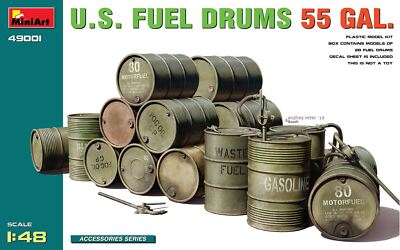 Miniart 1:48 - US Fuel Drums 55 Gallons 49001