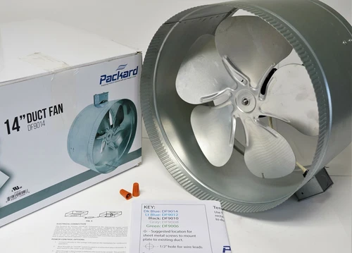 Packard DF9014 14" Inch Duct Fan Inline Blower Booster Exhaust Cooling Vent