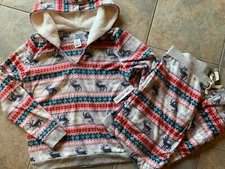  Womens Jane & Bleecker Hooded Fleece 2 Pc Pajama Set Grey Size M ZJB97014-066