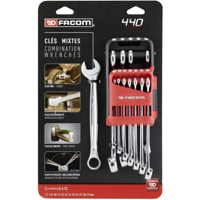 Jeu de 12 Cles Mixtes sur Etui Portatif Manche à Section Variable - Photo 3/3