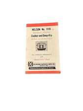 Nelson No. 1110 Automatic Electric Cooker and Deep-Fry Recipes and Instructions