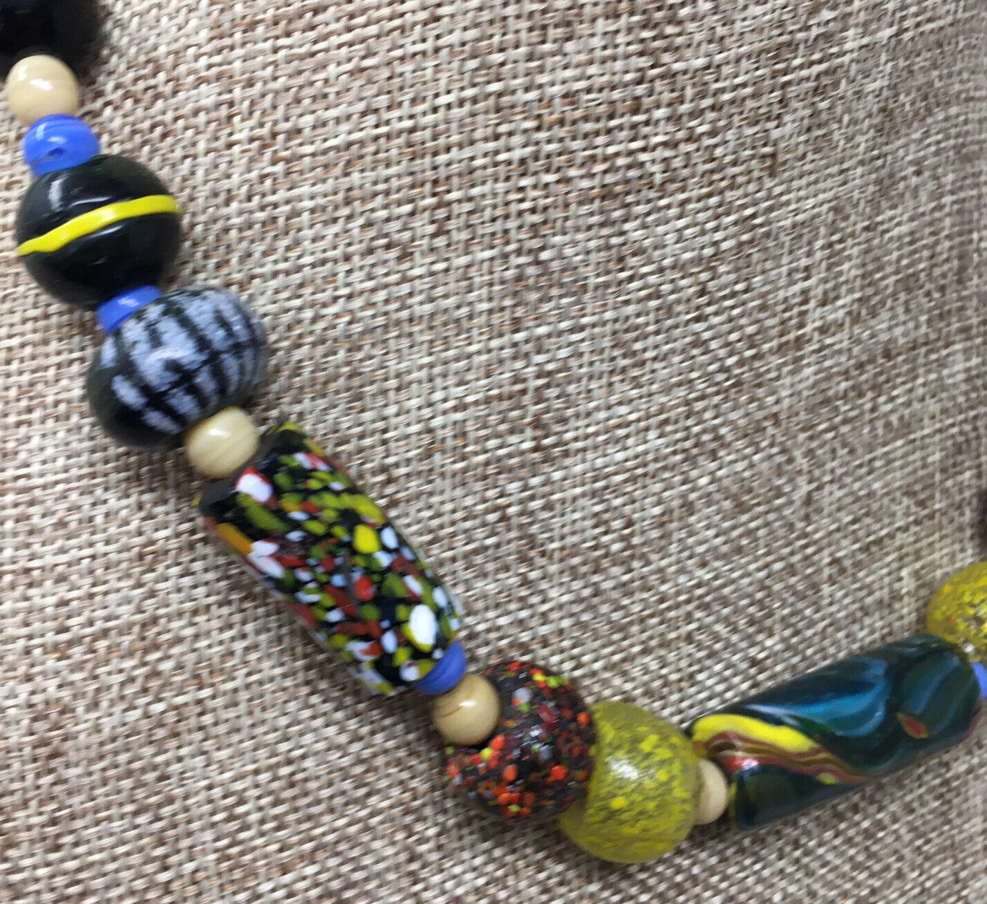 Antique / Vtg Trade Beads Necklace African Ghana … - image 6
