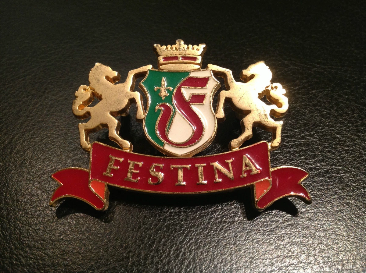 Vintage Logo Festina Steel 6 5 CM X 5 CM For Collectors