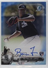 2017 Bowman Chrome Rookie Blue Refractor 86/150 Reynaldo Lopez #BCAR-RL Auto ok2