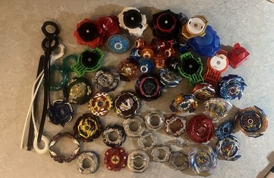 Lg Beyblade Mega Lot Takara Tomy Hasbro Beyblades, Launchers, Cords, Parts