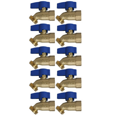 10 Pack XFITTING 1/2'' Female Hose Bibb No Kink , Water Or Oil , 1/4 Turn 