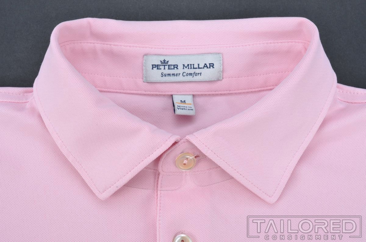 PETER MILLAR Solid Pink Polyester Mens Casual Pol… - image 5