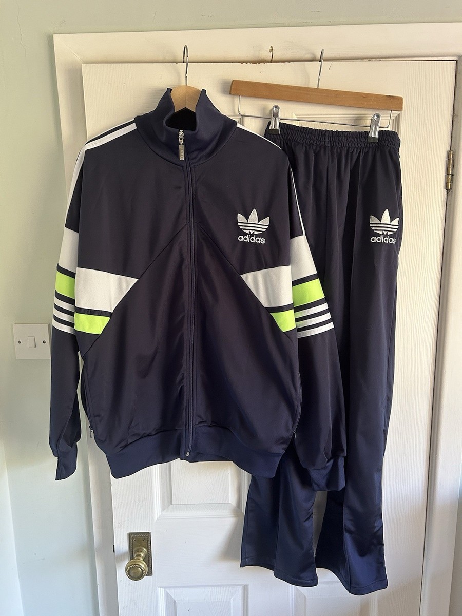 Vintage 80s Adidas Sports Full Tracksuit Track Jacket And Bottoms