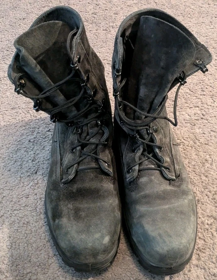 Botas de combate femininas Bates US Navy Durashocks couro preto Seude biqueira de aço 7,5 - Imagem 3 de 4