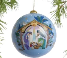 World Market Li Bien Nativity Scene Classic 2024 Glass Ball Ornament In Box