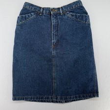 VTG 90s GAP Work Force Denim Skirt Made in USA High Waist Pencil Midi Women's 12