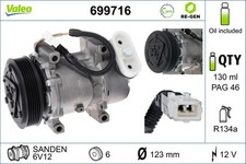 Kompressor Klimaanlage VALEO RE-GEN - AT 699716 12V für PEUGEOT 206 2A CC 2D SW
