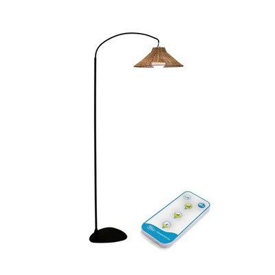 Außenleuchte LED Akku 168 cm 2-in-1 IP54 Seegras Metall 2700 K Wand Steh Lampe