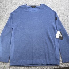 Rhone Cashmere Walden Waffle Knit Sweater Mens XXL 2XL Blue Horizon Marle L/S