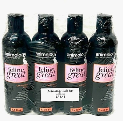 4 pack bundle Animology Feline Great Shampoo for Cats. 4 - 8.4 fl oz. bottles
