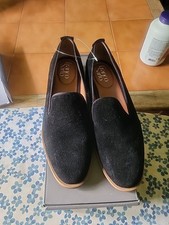 Franco Sarto Jeena Loafer Women's Genuine Suede Leather Shoes Black NEW