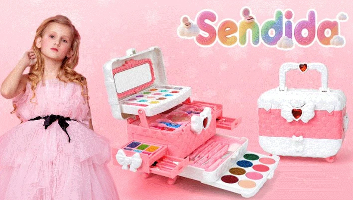 Sendida Washable Kids Makeup Kit for Girls, Princess Toy for Girl Age 3-12