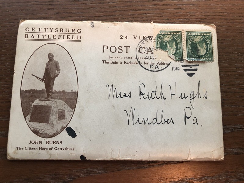 Antique Gettysburg Battlefield Photos By WH Tipton Mailed August 1910