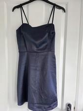 Boohoo Petite Navy Satin Strappy Mini Dress – UK 10
