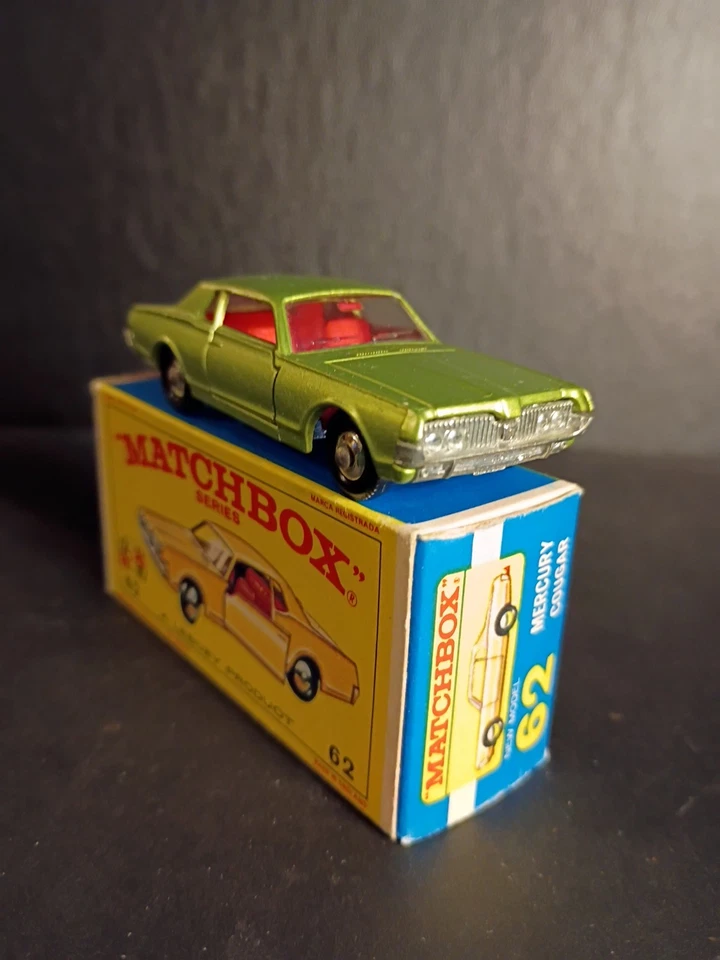 Caja de cerillas #62C Mercury Cougar 1968 en muy buen estado/como nueva en caja original E4 nítida Foto 2 de 4
