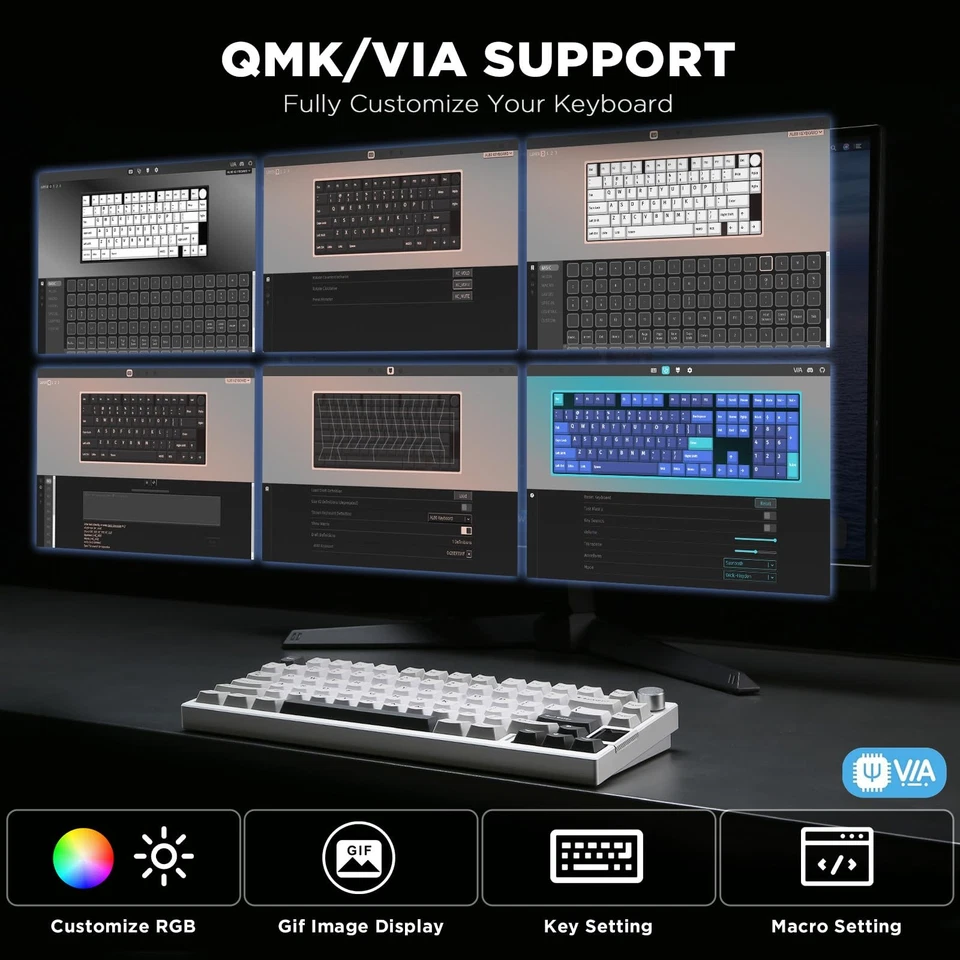 AL80 Wireless Mechanical Keyboard,Full Aluminum CNC, Smart LCD Display,Hot Sw... - Image 3 of 4