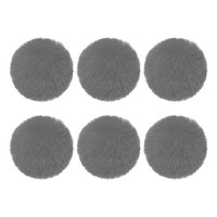 Kunstpelz-Pompons FüR HüTe, 6 StüCk Flauschige Weiche Pelz-Pompons, Grau