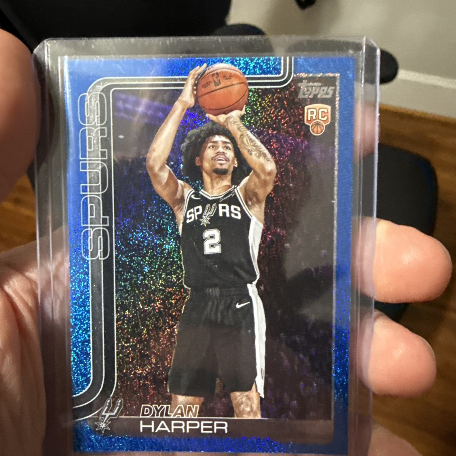 2025-26 Topps #202 Dylan Harper Blue Sand Glitter SSP RC Spurs