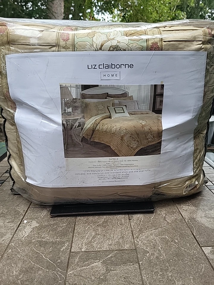 Vintage Liz Claiborne Patrice Twin Comforter vintage Floral Beige Pink BRAND NEW - Image 4 of 4