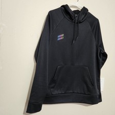 Hurley Fleece Pullover Hoodie Size Medium Black with pockets.