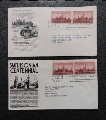 Fdc Usa Smithsonian Collection 1946 Brown